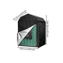 Furnace Cover Weatherproof Equipment Enclosure Weather-Resistant for Patio 69x90x97 IN black