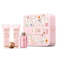 Grace Cole Peony Body Care Gift Box ( Pivoňka, Broskev & Malina ) - Dárková sada v plechové dóze ( 4 ks ) Vonios ir dušo priemonė