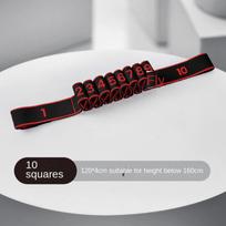 8/10/12 Grid Fitness Resistance Bands Yoga Training Auxiliary Stretching Belt  Dance/Yoga Black&Red-10 grid