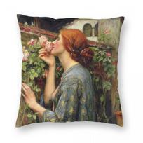 Waterhouse Soul Of A Rose Square Pillowcase Polyester Linen Velvet Printed Decorative Pillow Case Seater Cushion Cover Wholesale 50cmx50cm(20x20Inch) beige