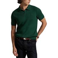 Polo Ralph Lauren Embroidered Pony Ribbed Knit Short Sleeve Polo Shirt Standard Fit Men tops 710979100-003 L black