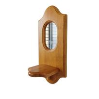 Mid-Century Retro Wall-Mounted Candle Holder & Mirror for Cafe or Restaurant Decor brown