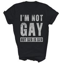 Im Not Gay But 20 Dollars Is 20 Dollars Funny Adult Unisex Shirt Gift 100 gray