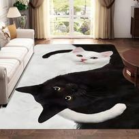 Elegantiški katės mylėtojų kilimai Gėlių Yin Yang dizaino Rožių rašto kilimai jaukiai svetainei, miegamajam, namų dekoravimui 50x80cm