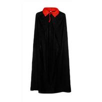 Red & Black Grim Reaper Halloween Cloak with Stand Collar for Kids & Adults 80 cm black