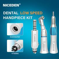 NICEDEN Dental Straight Nose Cone Low Speed Handpiece Straight 203C External Water E-type Straight Handpiece Dentistry Equipment a set 4 holes blue