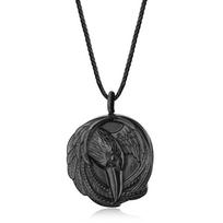 Varnas Obsidiano Galios Akmens Pakabukas Karoliai Unisex [Coai] juoda