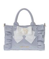 Maison de Fleur Rose 2-Way Quilted Mini Tote Bag, Women's, Grayish Blue, 08000528000 white