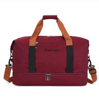 Lightweight Carry-on Travel Duffle Bag with Trolley Sleeve 45-55L raudona