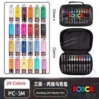 Posca Acrylic Markers Uni PC-1M/3M/5M All Range Colors Set, Reversible Tips Multi-surface Waterbase Lightfast Quality Stationery