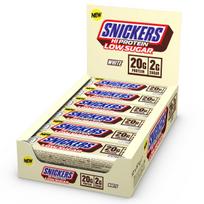 Snickers White Low Sugar HiProtein 57 g – baltyminių batonėlių dėžutė