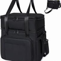 Insulated Lunch Bag Double-Layer Leakproof Cooler Tote Crossbody Handheld Work Outdoor Picnic Travel Black black