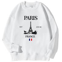 Fashion Womens Hoodie Paris France Eiffel Tower XS white