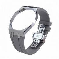 Nerūdijančio plieno laikrodžio korpusas Silikoninė apyrankė Modifikavimo rinkinys Swatch X AP Royal Pop Kišeniniam keitikliui į laikrodį Individualizuoti priedai 7 grey Crown at 3 gray