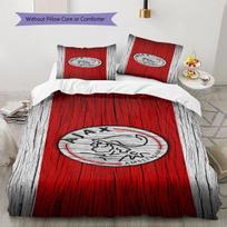 Amsterdamsche Football Club Ajax Pattern Bedding,Quilt Set Quilt Cover Pillowcase Home Birthday Gift(1 * duvet cover + 2 * pillowcase, without core) 135x200cm red