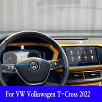 For VW Volkswagen Taos T-Cross  Car Radio GPS Navigation Tempered Glass Screen Protector Film Interior Accessories 1 set