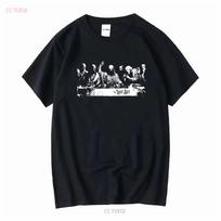 Last set Dj T Shirt Jesus graphic tee house music techno lover gift festival rave season attire long or short sleeves vintage 4XL black