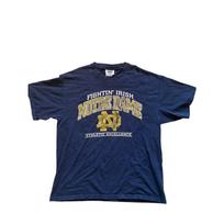 Vintage Lee Sport Notre Dame Fighting Irish T-Shirt Navy Blue XL Graphic Tee Unisex T-Shirt XXXL black