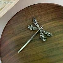 Vintage Inspired Dragonfly Hair Clips for Women Girls Stylish Hair Barrettes Headwear for Weddings and Festivals OneSize black