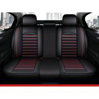 Car Seat Covers For Nissan Leaf X Trail Navara Almera Kicks Versa Primera P12 March Juke Teana Qashqai J11 J12 Auto Accessories BLACK RED 1PCS REAR black