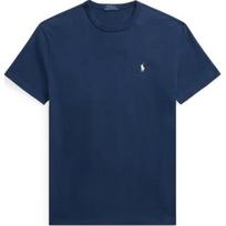 Polo Ralph Lauren FW24 Small Pony Embroidered Logo Cotton Plain Knit Crew Neck Pullover Short Sleeve T-Shirt Classic Edition MNPOTSH1N822209-410 XS blue