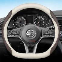 Car Steering Wheel Cover for Nissan Patrol Y63 Qashqai Juke Sentra Frontier Versa Kicks Ariya X Trail T33 2025 2026 Accessories D leather coffee