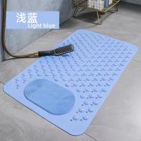 1pc Non-Slip Silicone Bathroom Mat - Foot Massage Shower Mat, Water-Resistant Bathtub Floor Mat With Drain Holes Suction Cups 36x70cm gray