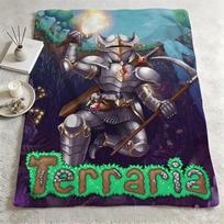 game T-Terraria-a Throw Warm Soft Flannel Blanket, Multi-use for Sofa Bed Camping Travel Nap 75cmx90cm gray