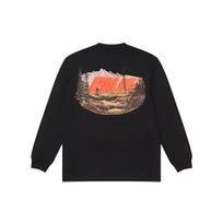 Palace FW21 Chapping Scenery Print Crew Neck Long Sleeve T-Shirt Unisex Tops Black P21LS010 XXL brown
