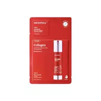 MEDI-PEEL Red Lacto Collagen 3000 Shot Serum 2 Step Mask – dviejų žingsnių stangrinamoji veido kaukė 1,5 g serumo + 25 ml lakštinė veido kaukė (1 vnt.).