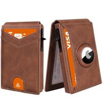 RFID Aluminum Multi-Card Holder with AirTag Sleeve and Magnetic Clip abrikosas