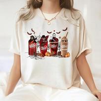 Dr. Pepper Horror Halloween Shirt Spooky Soda Lover Shirt Funny Halloween. M beige