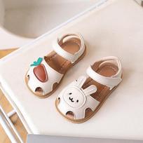 2026 Summer Kids' Closed-Toe Carrot Rabbit Sandals for Girls 18.2cm (29) beveik baltos spalvos