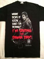 The Walking Dead Daryl Dixon I'm Saving the Damn Day Black T-shirt New Unworn  Unisex T-Shirt XL gray