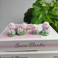 HC VILLA Little Baby Monk Buddha Set of 4 | gray
