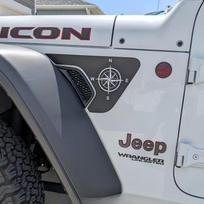 For Jeep Wrangler JL Fender Vent Sticker Side Door Decal Hood Louver Decoration Auto Modification Accessories A gray