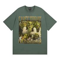Can't Today I'm Swamped Funny Shrek Vintage Graphic T Shirt Men Women Fashion Hip Hop Street T-shirt Summer Tops O-Neck T Shirts 4XL brown