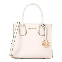 MICHAEL KORS Mercer Classic Charm Pebbled Leather Tote Bag Medium Women's White