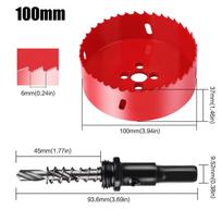 M42 Bimetal 100mm Hole Saw for Woodworking, Metal, and Drywall