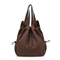 Stylish Large Capacity Drawstring Backpack Casual Tote for Women black