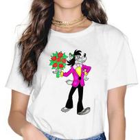 Nu Pogodi Hare Wolf Anime Flowers Tshirt Homme Tops Unisex Blusas Polyester T Shirt For Women XXXL black