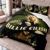 Billie Eilish 3Pcs Bedding Set Duvet Cover With Two Pillowcases For Bedroom Home Decoration 140cmx200cm
