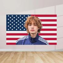 SKZ IN USA Flag Tapestry Kpop Wall Hanging Concert Flag Room Decor Gift for Stays Wall Art Bedroom Decor Flat Print 100X70CM red