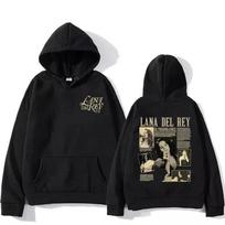 Lana Del Rey Hoodies Singer Graphic Printing Pullover Gift Fans Born M black