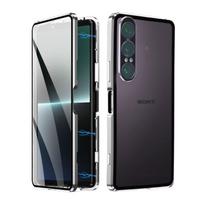 Metal Frame Phone Case Sony Xperia 1 VII Magnetic Clear Full Protection Sony X1 VII X1-7 sidabras