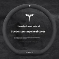 Automobilio zomšos vėdinamas neslystantis apsauginis vairo dangtelis „Tesla Roadster“ Modelio 3 Modelio Y Modelio S Modelio X Priedai black