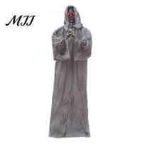 Scary Party Supplies for Escape Rooms Animated Spooky Standing Ghost Halloween Decoration, Sound Activated Nun Skeleton Haunted House Horror gray