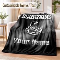Custom Text Flannel Blanket Scorpions Print Warm Cozy Blanket Home Sofa Bedding 130cmx150cm