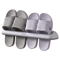 Bathroom Slippers Rack Wall Mounted Shoe Organizer Rack Slippers Holder Shoes Hanger Self Adhesive Shoes Storage Holder Bathroom Storage Organizer gray