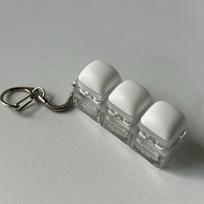 Relaxing 3/4/9Keys Fidget Keychain Keys Button Keycap Finger Keyboard Cap Diy Keyboard Steamed Bread Clicker Toy Adult gray